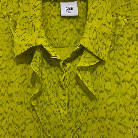 CAbi Lime Ruffle Blouse - Picture 3 of 5